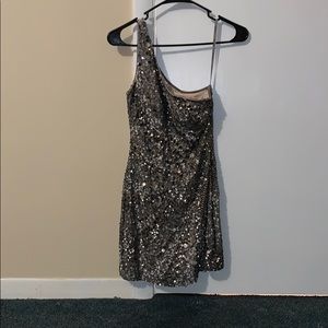 silver sequins dress